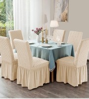 6Pcs Cream Color Chair cover