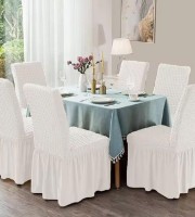 6 Pcs White Color Chair Cover