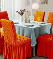 6 Pcs Orange Color Chair Cover