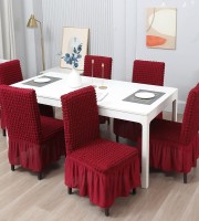 6Pcs Red Merun Color Chair cover