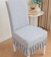 6 Pcs Silver Universal Dining Chair Cover